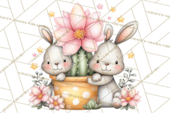 Easter Cactus Clipart, Easter Bunny, Faith, Easter PNG Product Image 2