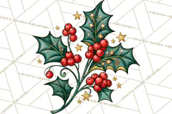 Vintage Christmas Clipart Accessories, Holiday Doodle PNG Product Image 4