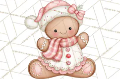 Pink Gingerbread Clipart PNG, Cute Christmas Gingerbread Product Image 5