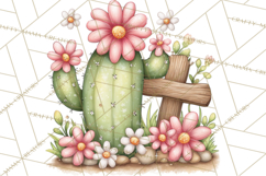 Easter Cactus Clipart, Easter Bunny, Faith, Easter PNG Product Image 5