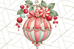 Whimsical Peppermint Garden PNG Christmas Clipart Product Image 3