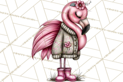 Flamingo Librarian Reading Clipart PNG Product Image 3