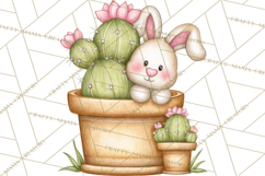 Easter Cactus Clipart, Easter Bunny, Faith, Easter PNG Product Image 3