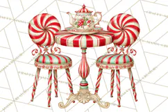 Whimsical Peppermint Bakery PNG Christmas Clipart Product Image 5