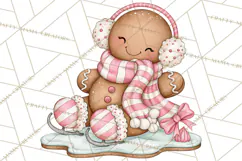 Pink Gingerbread Clipart PNG, Cute Christmas Gingerbread Product Image 5