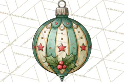 Vintage Christmas Clipart Accessories, Holiday Doodle PNG Product Image 2