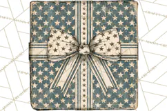 Vintage Christmas Presents Clipart, Christmas Gift Box PNG Product Image 3