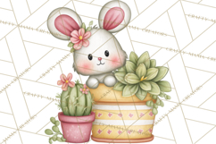Easter Cactus Clipart, Easter Bunny, Faith, Easter PNG Product Image 2