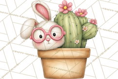 Easter Cactus Clipart, Easter Bunny, Faith, Easter PNG Product Image 3
