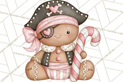 Pink Gingerbread Clipart PNG, Cute Christmas Gingerbread Product Image 4