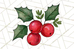 Vintage Christmas Clipart Accessories, Holiday Doodle PNG Product Image 5