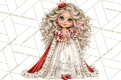 Candy Cane Christmas Girls Clipart PNG, Cute Holiday Kids Product Image 5