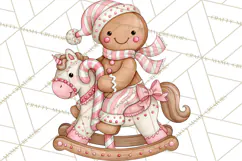 Pink Gingerbread Clipart PNG, Cute Christmas Gingerbread Product Image 5
