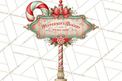 Whimsical Peppermint Bakery PNG Christmas Clipart Product Image 5