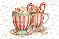 Whimsical Peppermint Bakery PNG Christmas Clipart Product Image 2