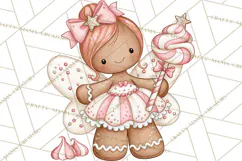 Pink Gingerbread Clipart PNG, Cute Christmas Gingerbread Product Image 3
