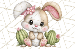 Easter Cactus Clipart, Easter Bunny, Faith, Easter PNG Product Image 2