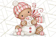 Pink Gingerbread Clipart PNG, Cute Christmas Gingerbread Product Image 5