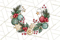 Vintage Christmas Clipart Accessories, Holiday Doodle PNG Product Image 5