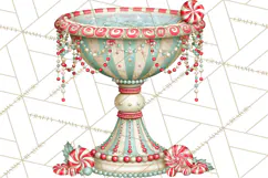 Whimsical Peppermint Garden PNG Christmas Clipart Product Image 2