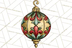 Vintage Christmas Clipart Accessories, Holiday Doodle PNG Product Image 2