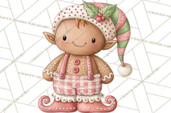 Pink Gingerbread Clipart PNG, Cute Christmas Gingerbread Product Image 2