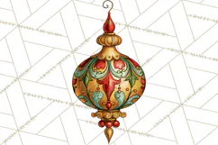 Vintage Christmas Clipart Accessories, Holiday Doodle PNG Product Image 3