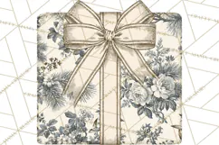 Vintage Christmas Presents Clipart, Christmas Gift Box PNG Product Image 4