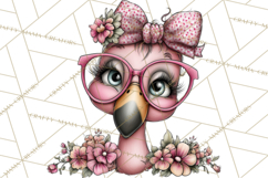 Flamingo Librarian Reading Clipart PNG Product Image 4