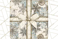 Vintage Christmas Presents Clipart, Christmas Gift Box PNG Product Image 5