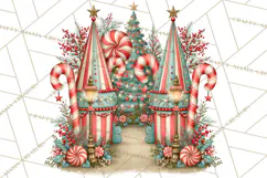 Whimsical Peppermint Garden PNG Christmas Clipart Product Image 2