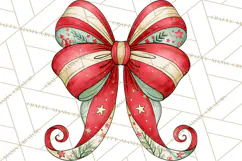 Vintage Christmas Clipart Accessories, Holiday Doodle PNG Product Image 2