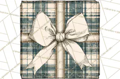 Vintage Christmas Presents Clipart, Christmas Gift Box PNG Product Image 3