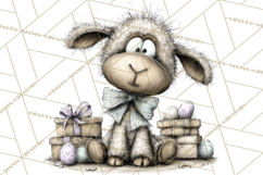 Pastel Easter Animals Watercolor Clipart, Easter PNG Product Image 2