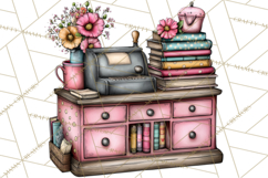 Flamingo Librarian Reading Clipart PNG Product Image 3