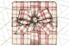 Vintage Christmas Presents Clipart, Christmas Gift Box PNG Product Image 4