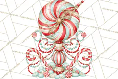 Whimsical Peppermint Garden PNG Christmas Clipart Product Image 5