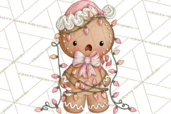 Pink Gingerbread Clipart PNG, Cute Christmas Gingerbread Product Image 5