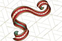 Vintage Christmas Clipart Accessories, Holiday Doodle PNG Product Image 5