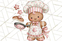 Pink Gingerbread Clipart PNG, Cute Christmas Gingerbread Product Image 3