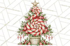 Whimsical Peppermint Garden PNG Christmas Clipart Product Image 4