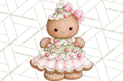 Pink Gingerbread Clipart PNG, Cute Christmas Gingerbread Product Image 5