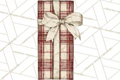 Vintage Christmas Presents Clipart, Christmas Gift Box PNG Product Image 5
