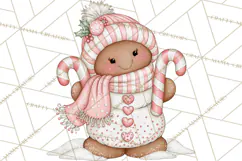 Pink Gingerbread Clipart PNG, Cute Christmas Gingerbread Product Image 2