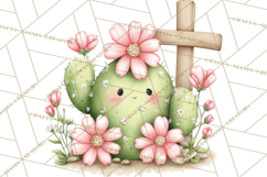 Easter Cactus Clipart, Easter Bunny, Faith, Easter PNG Product Image 5