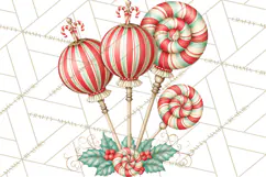 Whimsical Peppermint Bakery PNG Christmas Clipart Product Image 2