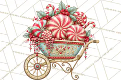 Whimsical Peppermint Garden PNG Christmas Clipart Product Image 2