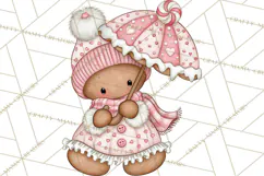 Pink Gingerbread Clipart PNG, Cute Christmas Gingerbread Product Image 3