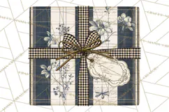Vintage Christmas Presents Clipart, Christmas Gift Box PNG Product Image 4
