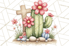 Easter Cactus Clipart, Easter Bunny, Faith, Easter PNG Product Image 3